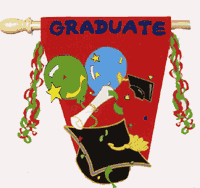 View Red Graduate Flag 28"x40" - 2680Red