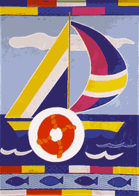 View Ships Ahoy Flag 28"x40" - 27281