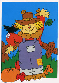 View Scarecrow w/ Crow Applique Garden Flag 12"x16" - 058CF