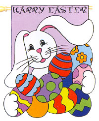 View Happy Easter Bunny with Eggs Applique  Garden Flag 12"x16" - 081CF