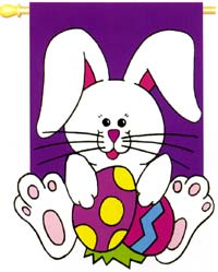 View Happy Bunny Applique Garden  Flag 12"x18" - 114CF