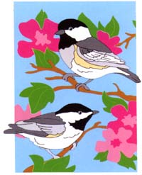 View Two Birds Applique Garden Flag 12"x18" - 130CF