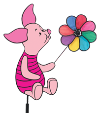 View Piglet w/ Flower Windwheel Lawn Ornament 19"x18" - 32706GFK