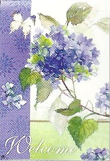 Blue Hydrangea Garden Flag 12.5" x 18"