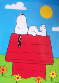Snoopy on Doghouse Summer flag 28x40