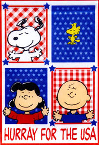Peanuts Patriotic Garden Flag 12x18
