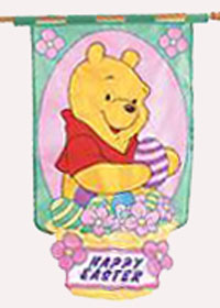 View Happy Easter Pooh Applique Flag 28"x40" - 45015