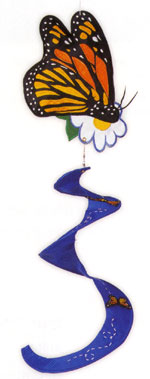 View Monarch Butterfly Applique Windspinner 8.5"x30" - 45029EG