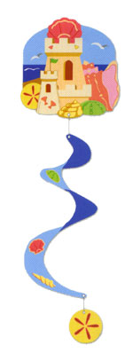 View Sandcastle Applique Windspinner 8.5"x30" - 45073EG