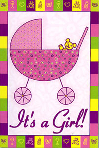 View It's A Girl Garden Flag 12"x18" - 51579A