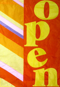 View We Are Open Applique Flag 28"x40" - 52168A
