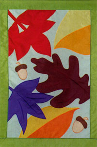 View Fall Foilage Applique Flag 28"x40" - 52181A