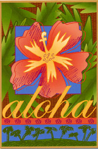 Aloha Flower Flag 28"x40"