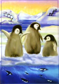 View Playful Penguins Flag 28"x40" - 52543A