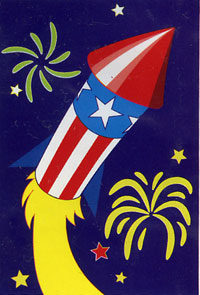 View 4th of July Celebration Applique Flag 28"x40" - 52615A
