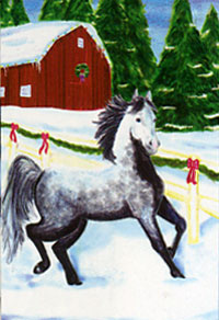 View Prancing in the Snow Flag 28"x40" - 52663A