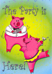 View Party Pigs Flag 28"x40" - 52745A