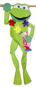 View Festive Frog Sculpted Applique Flag 28"x40" - 52753A