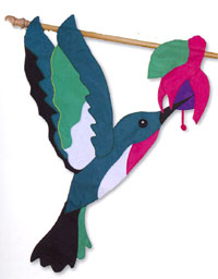 View Hummingbird Applique Flag 28"x40" - 52756A