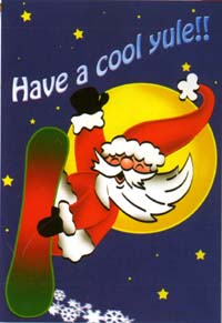 View Snowboarding Santa Flag 28"x40" - 52881A
