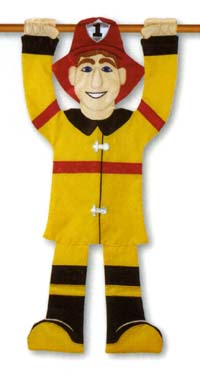 View #1 Fireman Applique Sculpted Flag - 52885A