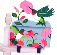 View Hummingbird's Joy Applique Mailbox Cover 18"x10.25" - 55087EG