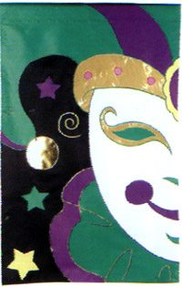 View Mysterious Jester Applique Garden Flag 11"x15" - 60725
