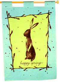 View Spring Bunny Impressions Capri Banner Flag 12"x24" - 60970