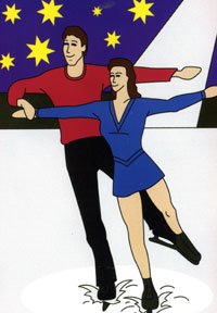 View Ice Skating Applique Flag 28"x48" - 67185FF