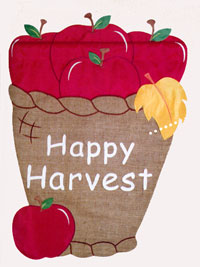 View Apple Basket Sculpted Garden Flag 13"x18" - 70782