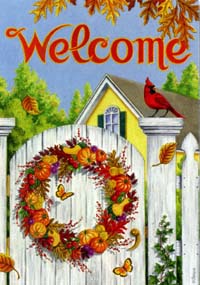 View Fall Welcome Wreath Impressions Flag 28"x40" - 71285