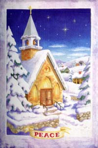 View Winter Church Scene Impressions Flag 28"x40" - 90000