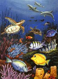 View Under the Sea Flag 28"x40" - 9171CD