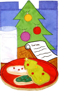 Cookies For Santa Applique Flag 28"x44"
