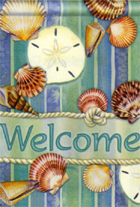 View Seaside Welcome Flag 28"x40" - 92219MW