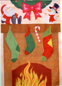 View Decorated Fireplace Impressions Flag 28"x40" - 92242