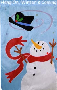 View Winter's Coming Applique Garden Flag 11.5"x18" - 92424