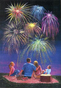 View Fireworks Theme Flag 28"x40" - 9244CD