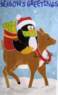 View Santa's Helpers Applique Flag 28"x44" - 92459