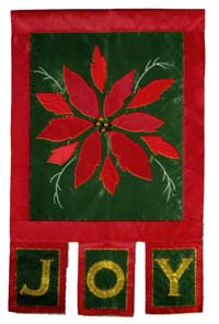 View Poinsettia Joy Applique Garden Flag 11.5"x18" - 92531