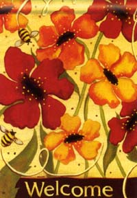 View Poppies & Bees Flag 28"x40" - 92659MW