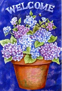 View Hydrangeas Welcome Garden Flag 12.5"x18" - 9284MCD