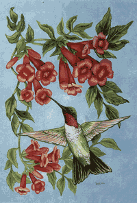 View Trumpetvine Hummingbird Flag 28"x40" - 9304CD