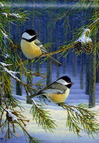View Chickadee Pair Flag 28"x40" - 93051MW