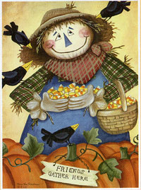 View Candy Corn Scarecrow Flag 28"x40" - 9321CD