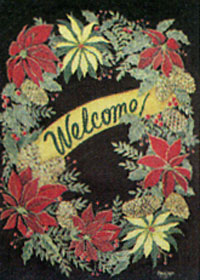 View Pointsettias Wreath Garden Flag 12" x 18" - 9400MCD