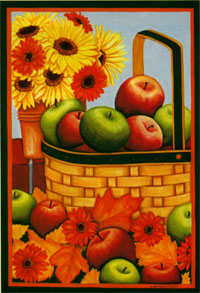 View Apples & Mums Flag 28"x40" - 9409CD