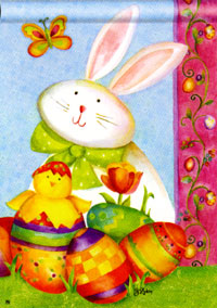 View Bunny's New Friend Flag 28"x40" - 94172MW