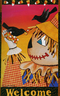 View Scarecrow Candy Corn Flag 28"x40" - 9418CD
