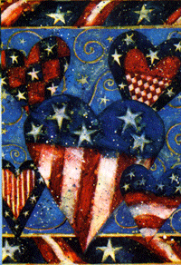 View Patriotic Hearts Flag 28"x40" - 94492MW